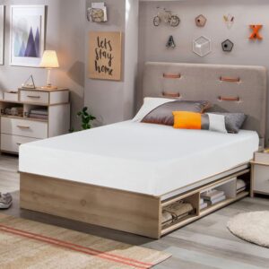 FDW | 8 Inch Twin Mattress | Medium Firm | Gel Memory Foam Mattress | White | Bed in a Box, CertiPUR-US Certified | Pressure Relief, Cooling Ventilated Foam | Washable Removable...