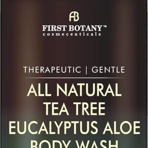 First Botany, ALL Natural Body Wash - Fights Body Odor, Athlete's Foot, Jock Itch, Nail Issues, Dandruff, Acne, Eczema, Shower Gel for Women & Men, Skin Cleanser -16 fl oz (Tea...