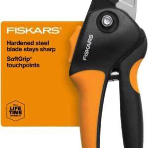 Fiskars Bypass Pruning Shears, Branch Cutter with 5/8" Cut Capacity, Garden Shears with Sharp Steel Blade, Rust Resistant, Ergonomic Pruners with Comfort Handle and Safety Lock,...