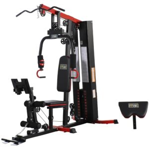 Fitvids Multifunctional Home Gym Equipment with 160 lbs Weight Stack, Full Body Workout Weight Machine, Strength Training Exercise Equipment with Pulley System & Leg Press,...