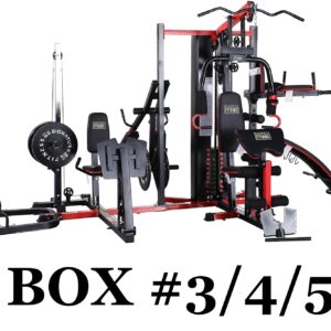 Fitvids Multifunctional Home Gym System Workout Station with Leg Extension and Preacher Curl, 122.5LB Weight Stack, Multiple Options, Multiple Packages