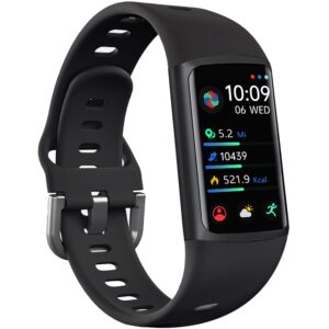 FITVII FINO 2 Slim Fitness Tracker, Smart Watch with Blood Oxygen, Sleep Monitor, 24/7 Heart Rate & Blood Pressure, IP68 Waterproof Health Activity Trackers with Calories Step...