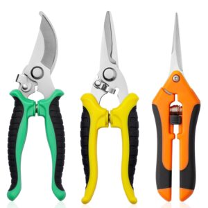 Garden Pruning Shears 3 Pack Gardening Shears Garden Scissors Stainless Steel Plant Flower Scissors Clippers Pruning Shears tijeras de jardinerรญa