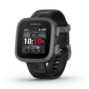Garmin Bounceโข, Kids Smartwatch, Two-Way Text and Voice Messaging, Location Tracking, Black Camo