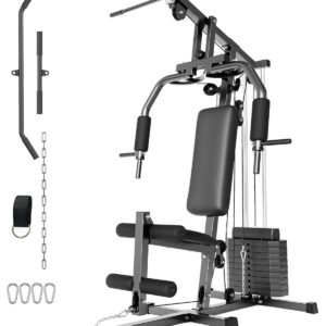 GarveeLife Home Gym Machine System with 100LBS Weight Stack, Multifunctional Weight Machine, Full Body Workout Station Exercise Equipment, All in One Home Gym with Pulley System...