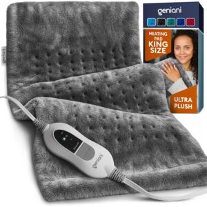 GENIANI Electric Throw - XL Electric Heating Pad for Back Pain & Cramps Relief, Birthday for Women Men Auto Shut Off, Machine Washable, Heat Pad for Neck & Shoulder, 12ร24",...
