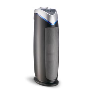 GermGuardian 4-In-1 HEPA Air Purifier for Home, Large Rooms Up To 743 Sq. Ft. with HEPA Air Filter, UV-C Light & Odor Reduction, AC4825E, 22" Tower, Gray