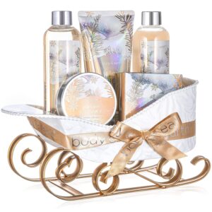 Gift Baskets for Women, Body & Earth Gift Set with Jasmine & Honey Scent Includes Bubble Bath, Hand Cream, Holiday Gift Baskets, Bath and Body Gift Sets for Women, Happy New...