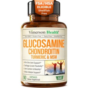 Glucosamine Chondroitin MSM โ Joint Support Supplement for Women and Men with Glucosamine Sulfate 1500 mg, Chondroitin and MSM โ for Cartilage, Joint Health and Flexibility โ 90...