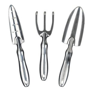 Gorilla Easy Connect Heavy Duty Garden Tools with Digging Trowel, Transplant Trowel and Cultivator Hand Rake Solid One Piece Cast Aluminum Construction