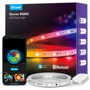 Govee RGBIC LED Strip Lights, Smart LED Lights for Bedroom, Bluetooth LED Lights APP Control, DIY Multiple Colors on One Line, Color Changing LED Strip Lighting Music Sync, Home...