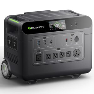 GROWATT Portable Power Station,HELIOS 3600W Electric Solar Generator,3686Wh LiFePO4 Battery,for Home Use,Emergency generator,Outdoor Camping,RVs, Power Outages(Solar Panel...