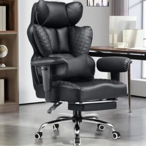 GTRACING Big and Tall Gaming Chair 400lbs Heavy Duty Office Chair with Foot Rest & Ergonomic Pocket Spring Lumbar Support, High Back 3D Saddle Shaped Cushion for Back Pain...