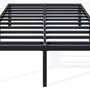 Hafenpo 18 Inch Full Bed Frame - Sturdy Metal Platform Full Size, No Box Spring Needed, Heavy Duty, Easy Assembly, Strong Bearing Capacity, Under Bed Storage, Black