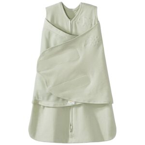 HALO 100% Cotton Sleepsack Swaddle, 3-Way Adjustable Wearable Blanket, TOG 1.5, Sage, Newborn, 0-3 Months