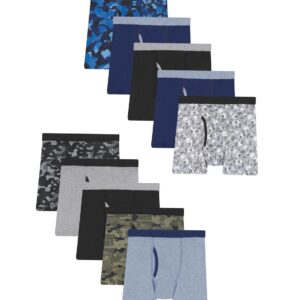 Hanes boys Hanes Boys' and Toddler Underwear, Comfort Flex Wb Boxer Briefs, 10-pack