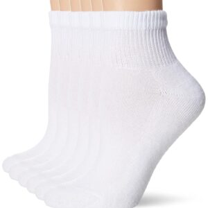 Hanes Ultimate womens Ankle Socks, Comfort Toe Seamed, White & Black Available, 6-pack