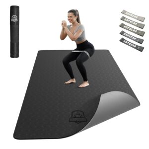 HAPBEAR Large Yoga Mat - 72"x36"x6mm (1/4 inch), Extra Wide Non-Slip Exercise Mat for Home Workout, Yoga, Pilates & Stretching, Durable & Eco-Friendly, Includes Bonus Resistance...