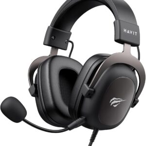 havit H2002d Gaming Headsets for PS4,PC, 53MM Drivers Surround Sound PS5 Headset with Mic Gaming Headphones with Mic Durable Aluminum Frame Valentines Gifts for Men