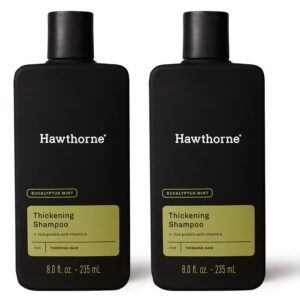 Hawthorne Thickening Shampoo for Thinning Hair. Fight Hair Loss With Rice Protein & Vitamin E Thickening Formula. Eucalyptus Mint Scent. Sulfate Free Mens All Natural Shampoo. 8...