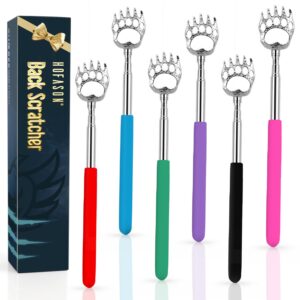 HOFASON 6 Pack Back Scratcher Fathers Day Dad Gifts, White Elephant Gifts for Adults, Stocking Stuffers for Men Women Teens, Prizes for Adults (Muti)