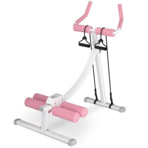 Home Gym Systems Ab Machine, Ab Workout Equipment, Adjustable Ab Trainer Machine for Abs Workout at Home Gym, Foldable, Knee Protection, Abdominal Trainer for Stomach