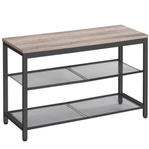 HOOBRO Shoe Bench, 3-Tier Shoe Rack, Industrial Shoe Organizer Storage Bench, 29.5 inches Entry Bench with Mesh Shelves, for Entryway, Living Room, Hallway, Easy Assembly,...