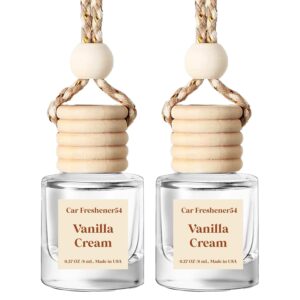 HoogaLife Car Air Freshener Diffuser 2 Pack Hanging Air Freshener Diffuser - Vanilla Cream Fragrance Oil Air D iffuser for Car, 45+ days Long Lasting Fragrance Made in USA C ar...