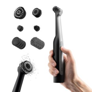 HOTO Wandโข Cordless Spin Scrubber, Electric Rechargeble Grout Cleaning Brush, IPX7 Waterproof Bathroom Scrubber, 12 Replaceable Brush Heads Version Power Scrubber for Grout,...