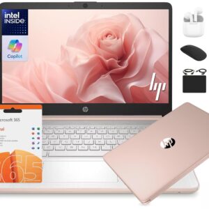 HP 14 Laptop Student Business 2025 Flagship, AI Copilot, 4-Core 13th Gen Intel CPU, 16GB RAM 628GB Storage (128GB UFS+ 500GB Ext), 1-Yr Office 365, Long Battery HubxcelAccessory...