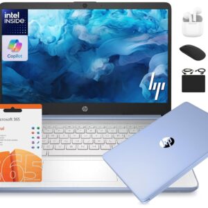 HP 14 Laptop Student Business 2025 Flagship Computer, AI Copilot, 4-Core 13th Gen Intel CPU, 16GB RAM 628GB Storage (128GB UFS+ 500GB Ext), 1-Yr Office 365, Long Battery...