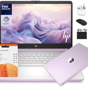 HP 14 Laptop Student Business 2025 Flagship Computer, AI Copilot, 4-Core 13th Gen Intel CPU, 16GB RAM 628GB Storage (128GB UFS+500GB Ext) 1-Yr Office 365 Long Battery...