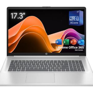 HP 17.3" Laptop Computer โข Intel 13th 8-Cores i3 CPU (Beat 11th i5) โข 32GB RAM โข 1TB SSD โข 10-Key Number Pad โข Win11 Pro โข Lifetime Microsoft Office 365 for The Web โข W/O Mouse