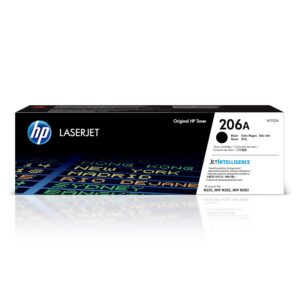 HP 206A Black Toner Cartridge | Works with HP Color LaserJet Pro M255, HP Color LaserJet Pro MFP M282, M283 Series | W2110A , 1 Count ( Pack of 1)