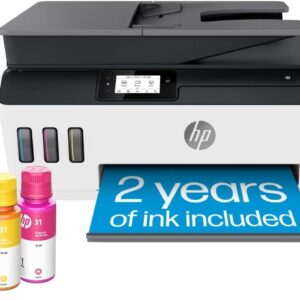 HP Smart -Tank Plus 651 Wireless All-in-One Ink -Tank Printer, up to 2 Years of Ink in Bottles, Auto Document Feeder, Mobile Print, Scan, Copy,, Fax, Works with Alexa (7XV38A)