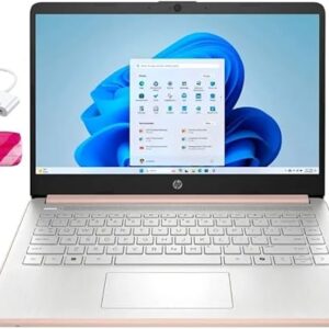 HP Student Laptop, Intel Processor N150(up to 3.6 GHz), 14 Inch LED Screen,8G RAM, 128GB Storange,One Year Office 365, Windows 11 Home,w/YYY Bundle,Rose Gold