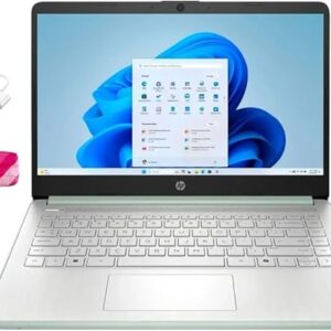 HP Student Laptop, Intel Processor N150(up to 3.6 GHz), 14 Inch LED Screen,8G RAM, 128GB Storange1 Year Office 365, Windows 11 Home,Willow Green,w/BTP Accessories