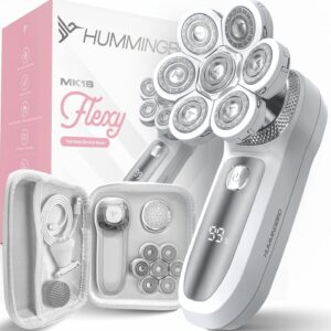 HUMMINGBIRD Flexy Electric Razors for Women โ Cordless Rechargeable Waterproof Electric Leg Shaver for Silky Smooth Legs, Hair Removal Kit, Exfoliator, Cleanser, Travel Case &...