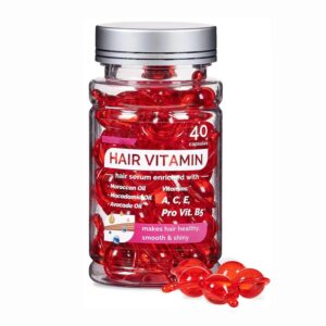 Hussell Hair Treatment Serum - 40 Hair Care Capsules - No Rinse - With Argan Macadamia & Avocado Oils - Vitamins A, E, & Pro B5 - Conditioner for Women & Men