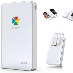 iDiskk MFi Certified 2TB External Hard Drive for iPhone 16,17,iPad,MacBook,PC,Photo Storage Phone Drive for Android Mobile to Backup Photos | Video | Files (auto Backup) for...