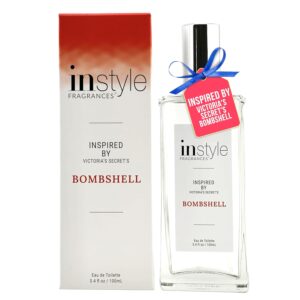 Instyle Fragrances, Inspired by Victoria's Secret's Bombshell, Womenโs Eau de Toilette, CLEAN, Vegan, Paraben-Free, Never Tested on Animals, 3.4 Fluid Ounces