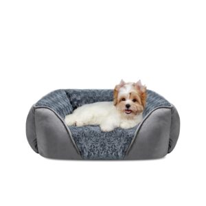 INVENHO Rectangle Washable Orthopedic Dog Bed for Small, Medium and Large Dogs, Soft Calming, Sleeping Puppy Bed Durable Pet Cuddler with Anti-Slip Bottom, S (20"x19"x6")