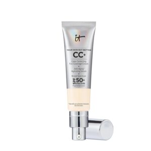 IT Cosmetics CC+ Cream - Natural Full Coverage Foundation With SPF 50+, Color Corrector & Anti-Aging Hydrating Serum, Hyaluronic Acid + Peptides, Lightweight Up To 24H Wear, All...