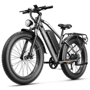 Jasion EB5 MAX Electric Bike for Adults with 1500W Peak Motor, 48V 15Ah (720Wh) Battery Electric Mountain Bike, 26'' x 4'' Fat Tire Ebike, 28+MPH Speed, Cruise Control, with...