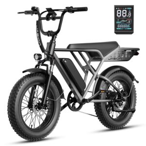 Jasion RetroVolt Electric Bike for Adults, 1500W/2000W Peak - 30/38MPH Electric Dirt Bike, 48V-52V, 13AH/20AH Battery, 65/90Miles Max Range Electric Motorcycle, 20'' X 4'' Fat...