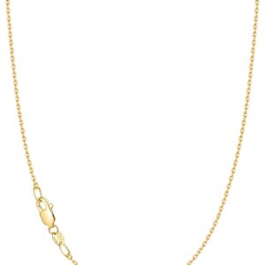 Jewlpire 18k Gold Plated 925 Sterling Silver Chain Necklace for Women, 1.1mm Cable Chains Necklace Thin & Dainty & Sturdy Women's Chain Necklaces, 14/16/17/18/20/22/24 Inches