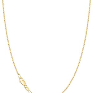 Jewlpire 18k Gold Plated 925 Sterling Silver Chain Necklace for Women, 1.2mm Cable Chain Necklace Thin & Dainty & Sturdy Women's Chain Necklaces 14/16/17/18/20/22/24 Inch