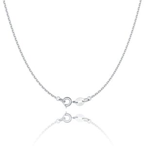 Jewlpire 925 Sterling Silver Chain Necklace Chain for Women 1.1mm Cable Chains Necklace Upgraded Spring-Ring Clasp - Thin & Sturdy Women's Chains Necklaces 14 16 18 20 22 24 Inch