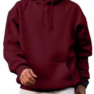 JMIERR Mens Casual Cotton Hooded Collar Drawstring Hoodies Pullover Sweatshirts Casual Long Sleeve Shirts