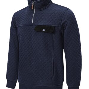 JMIERR Men's Quilted Sweatshirt Casual Long Sleeve Outdoor Stand Collar Quarter-Zip Pullover Sweatshirts